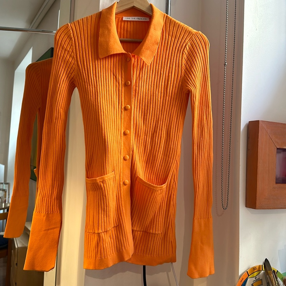 Live The Process Long Sleeve Button Up Cardigan (Set available)
